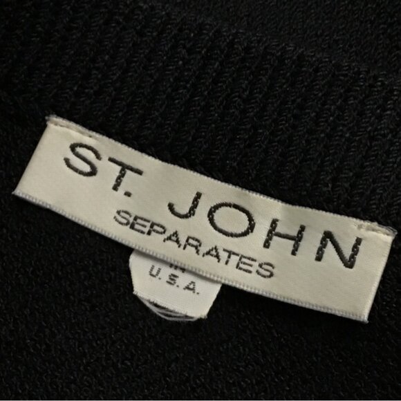 St. John Womens Black Knit Button Detail Wrap Style Skirt Size 6 USA - Picture 5 of 7